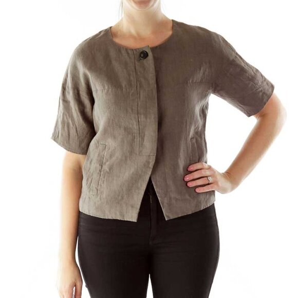 J. Crew Jackets & Blazers - J.Crew Brown Cropped Jacket